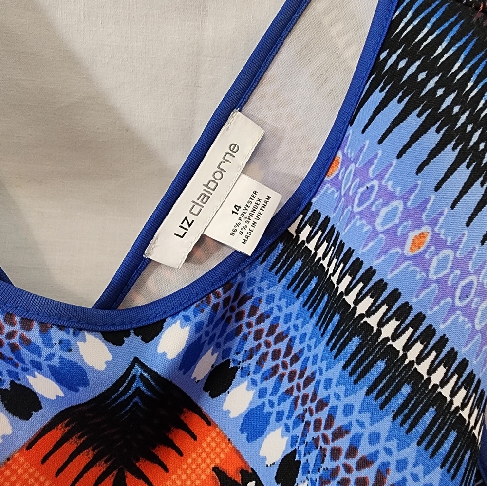 Liz Claiborne blue and orange dress - Picture 3 of 3